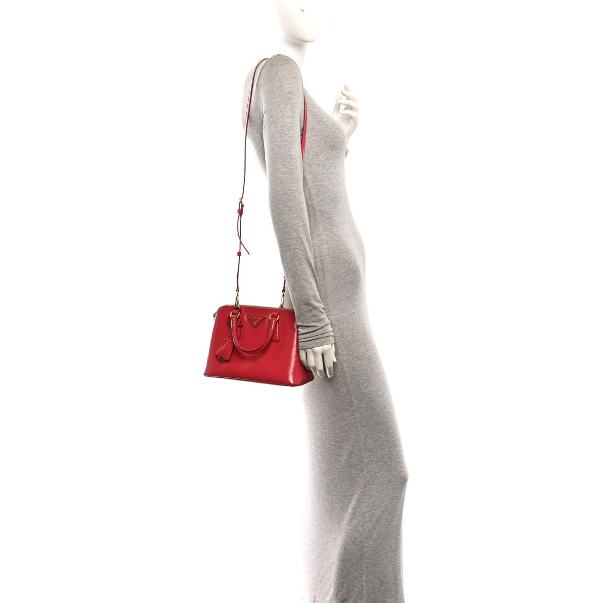 Saffiano Vernice Small Promenade Tote Rosso