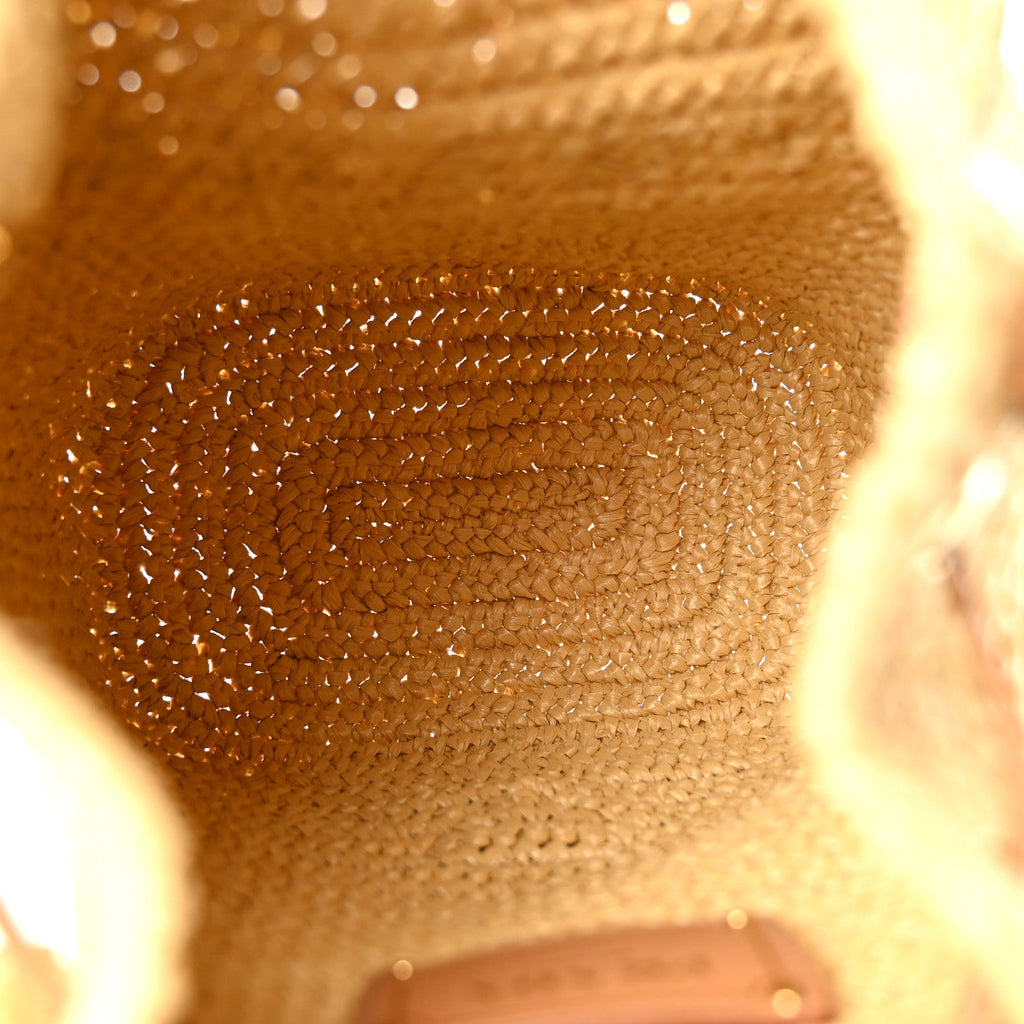 Yarn Raffia Effect Crochet Small Bucket Bag Naturale