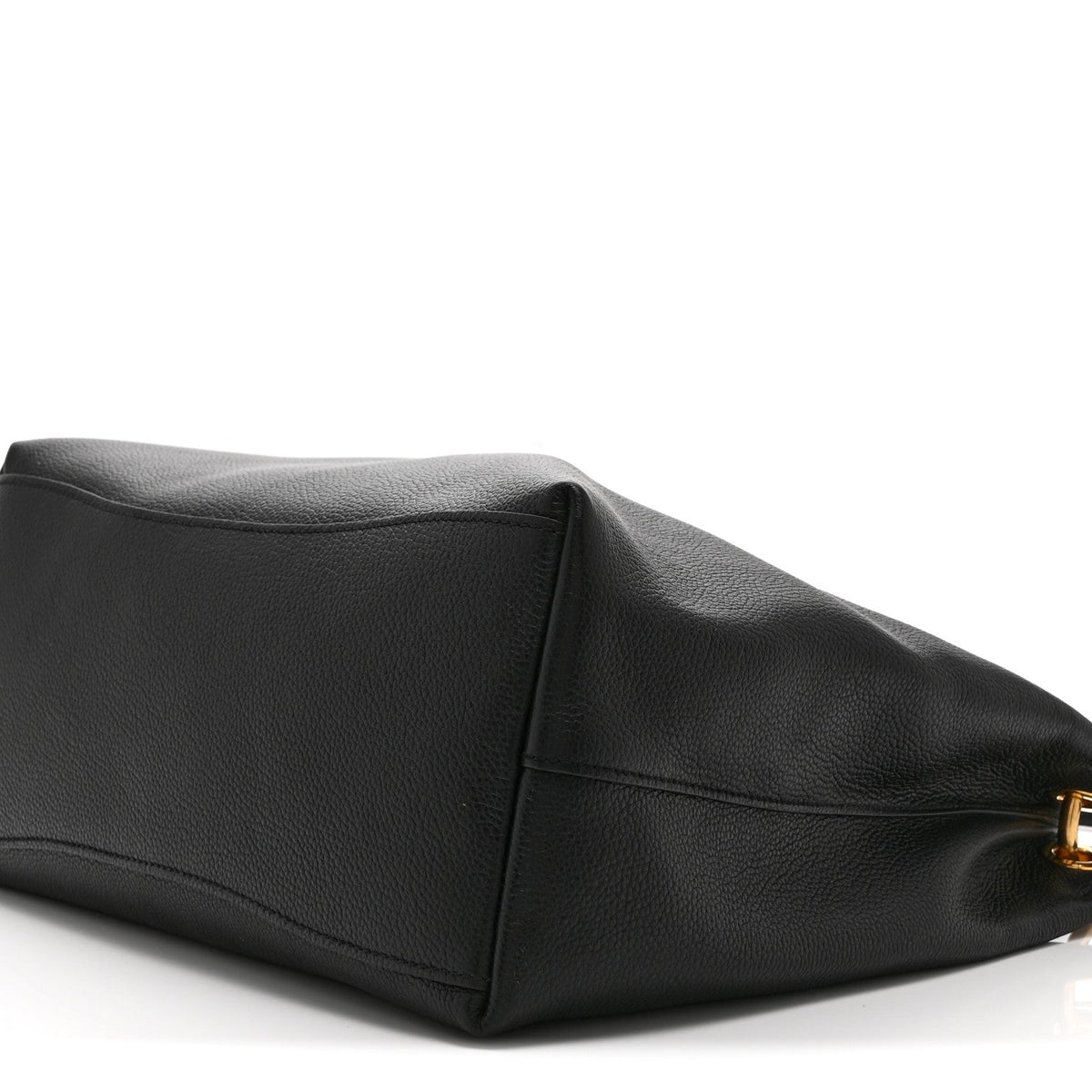 Vitello Phenix Embossed Logo Hobo Black