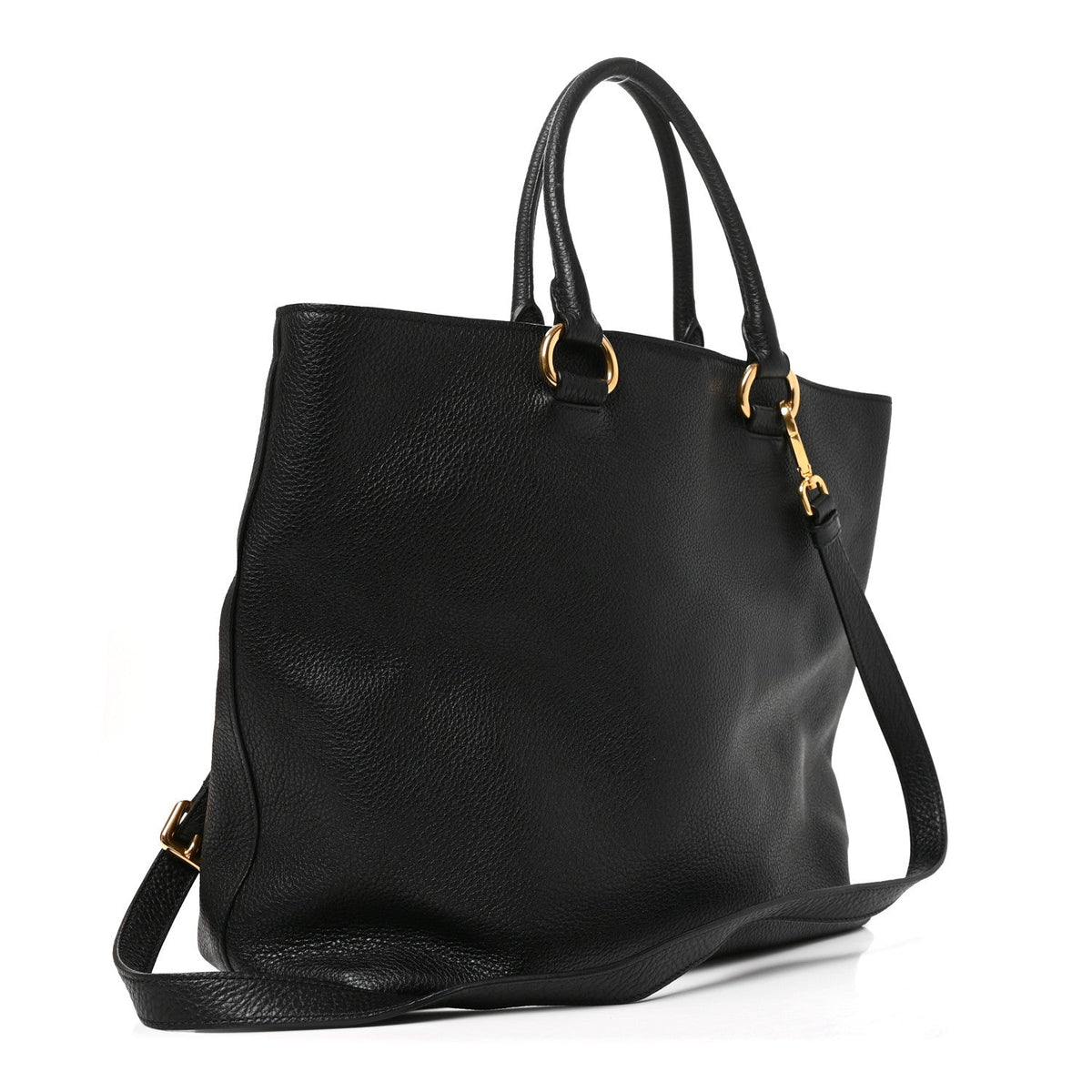Vitello Daino Shopping Tote Black