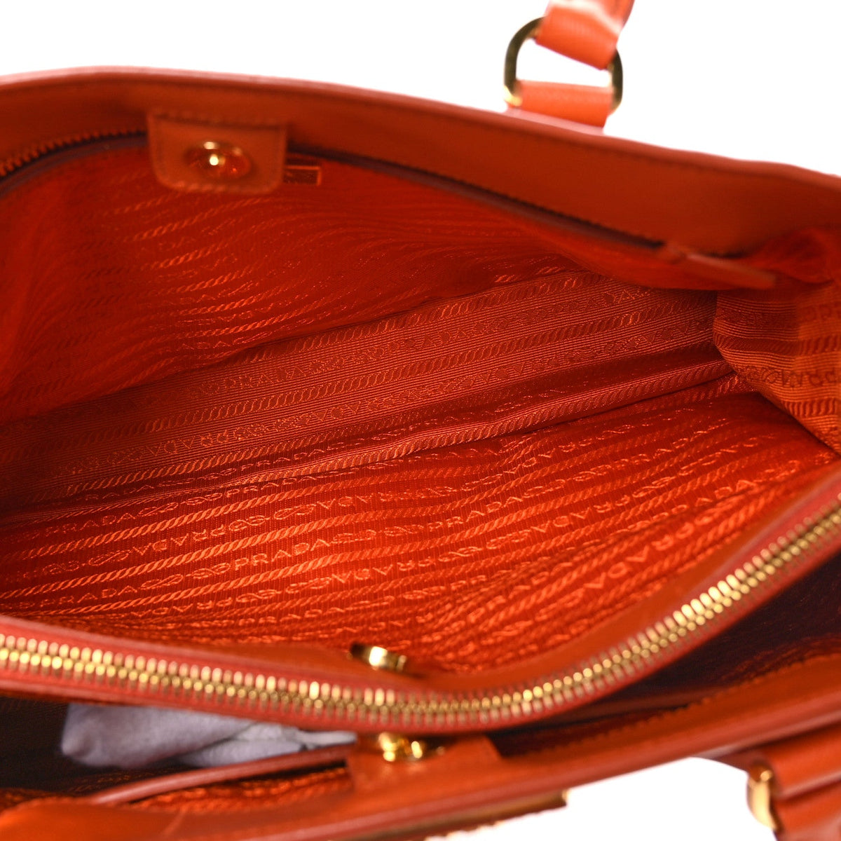 Saffiano Lux Medium Tote Papaya
