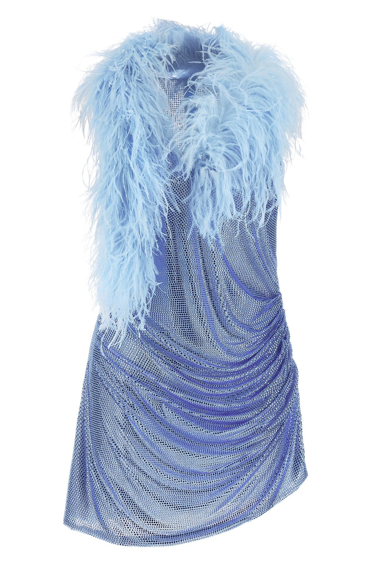 Crystal and Feather-Embellished Dress