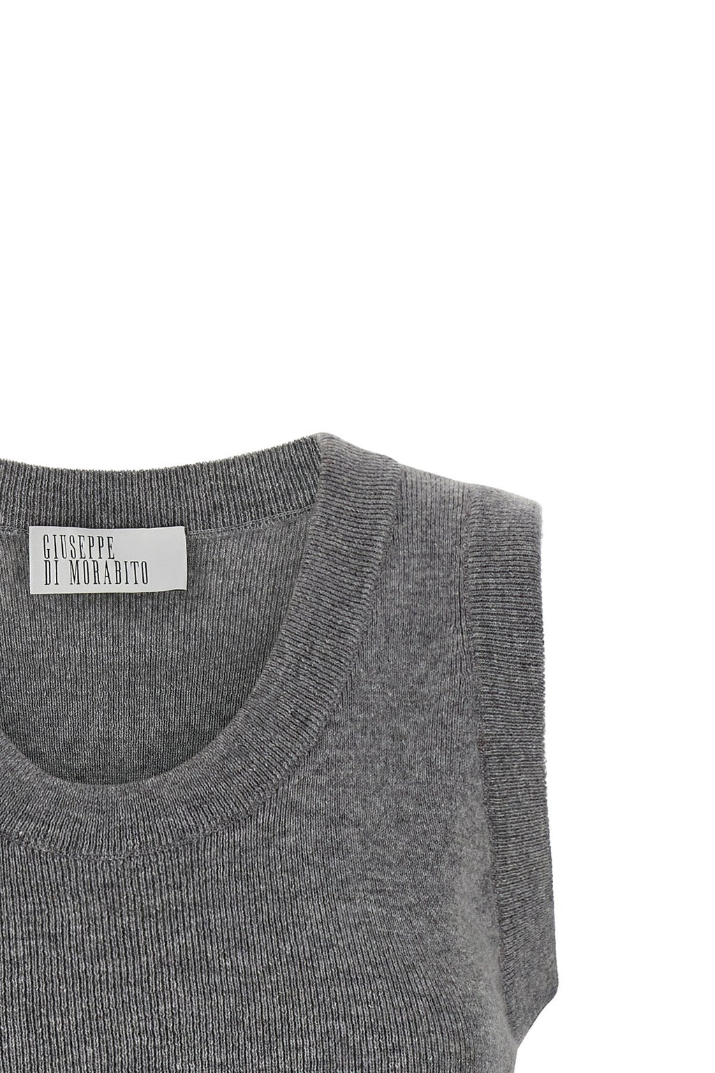 GIUSEPPE DI MORABITO Knit Top with Crystal Buttons