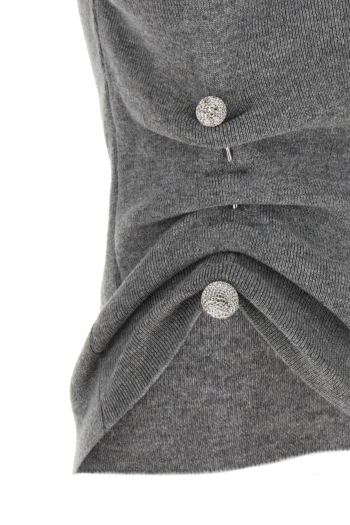 GIUSEPPE DI MORABITO Knit Top with Crystal Buttons