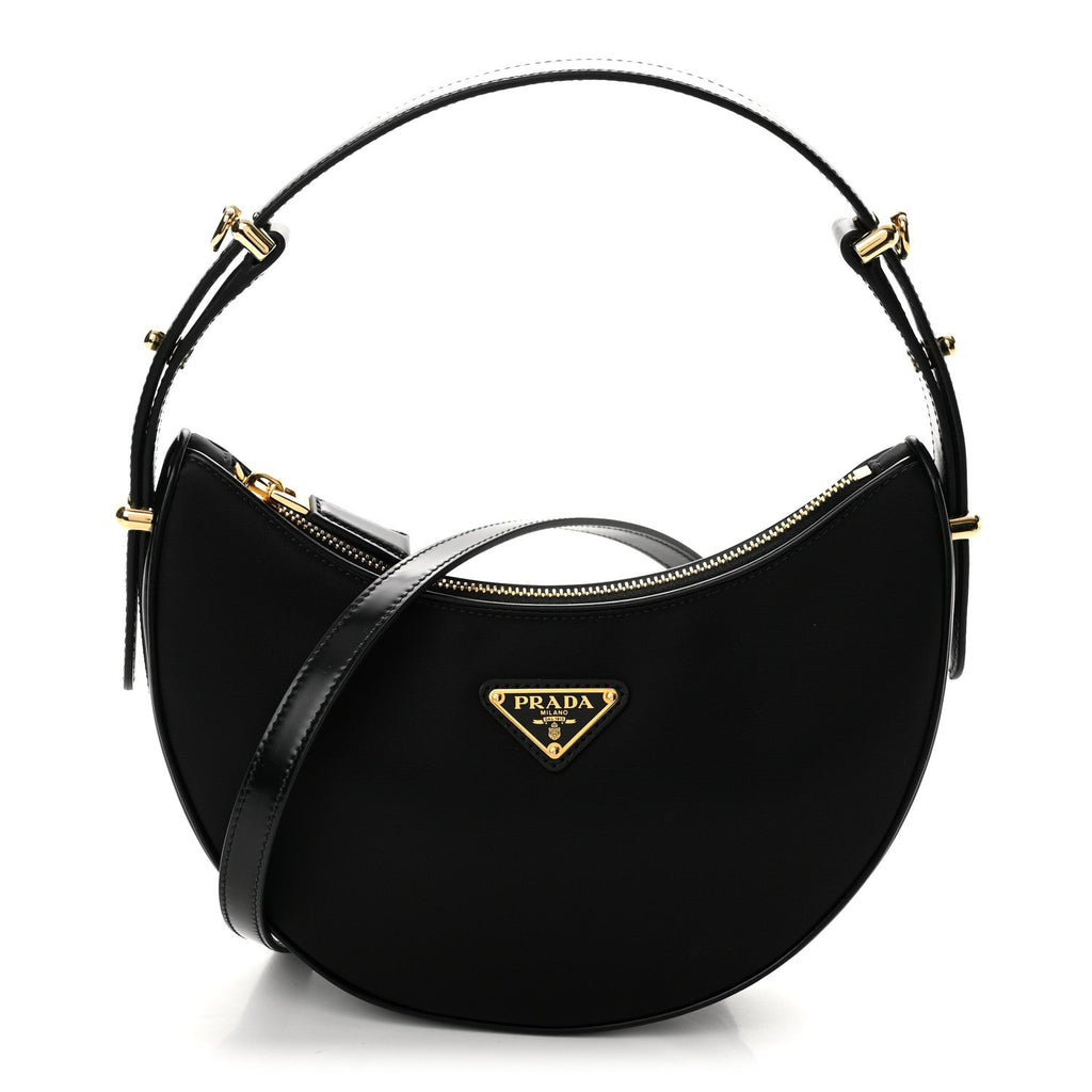 Re-Nylon Spazzolato Arque Shoulder Bag Black