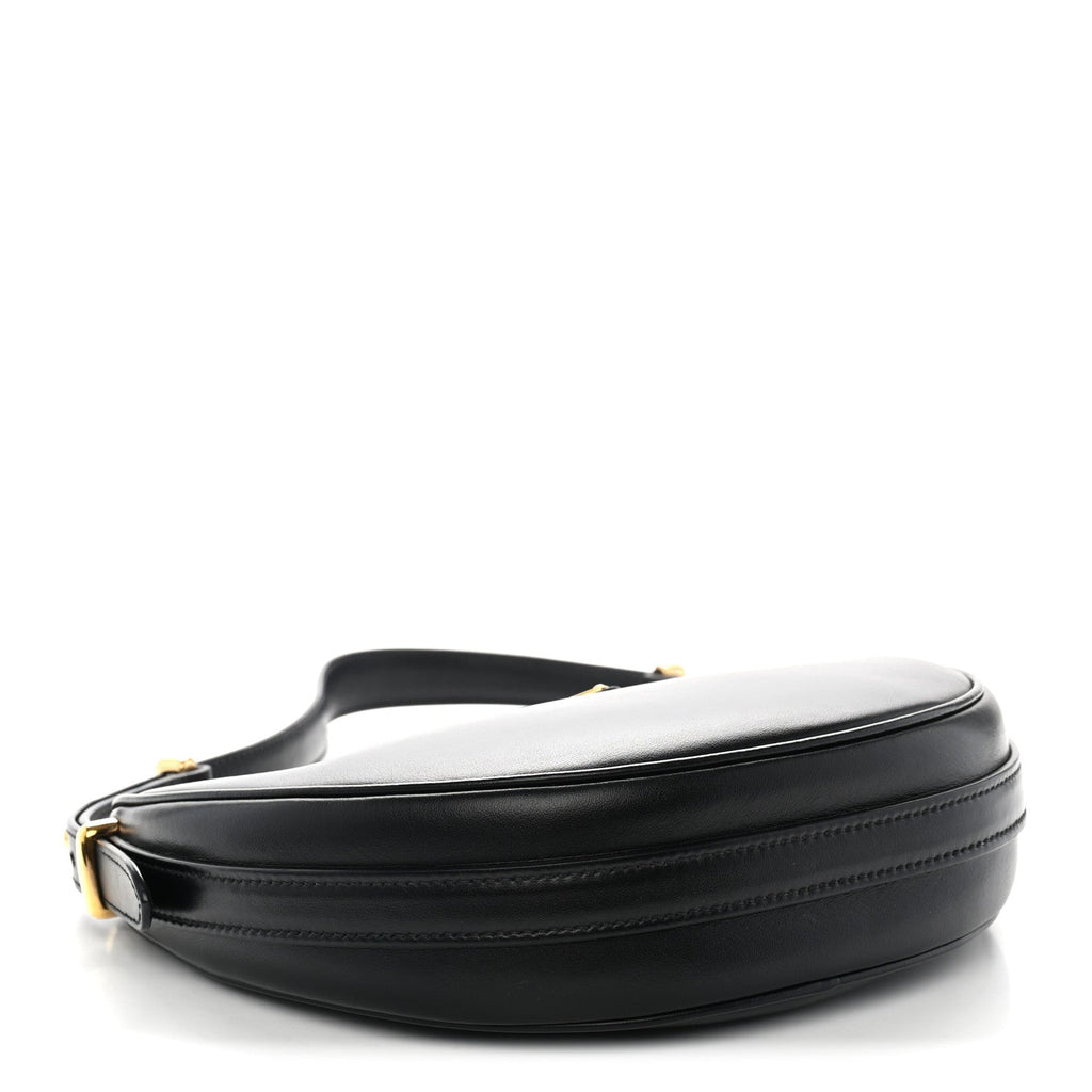 Soft Calfskin Arque Shoulder Bag Black