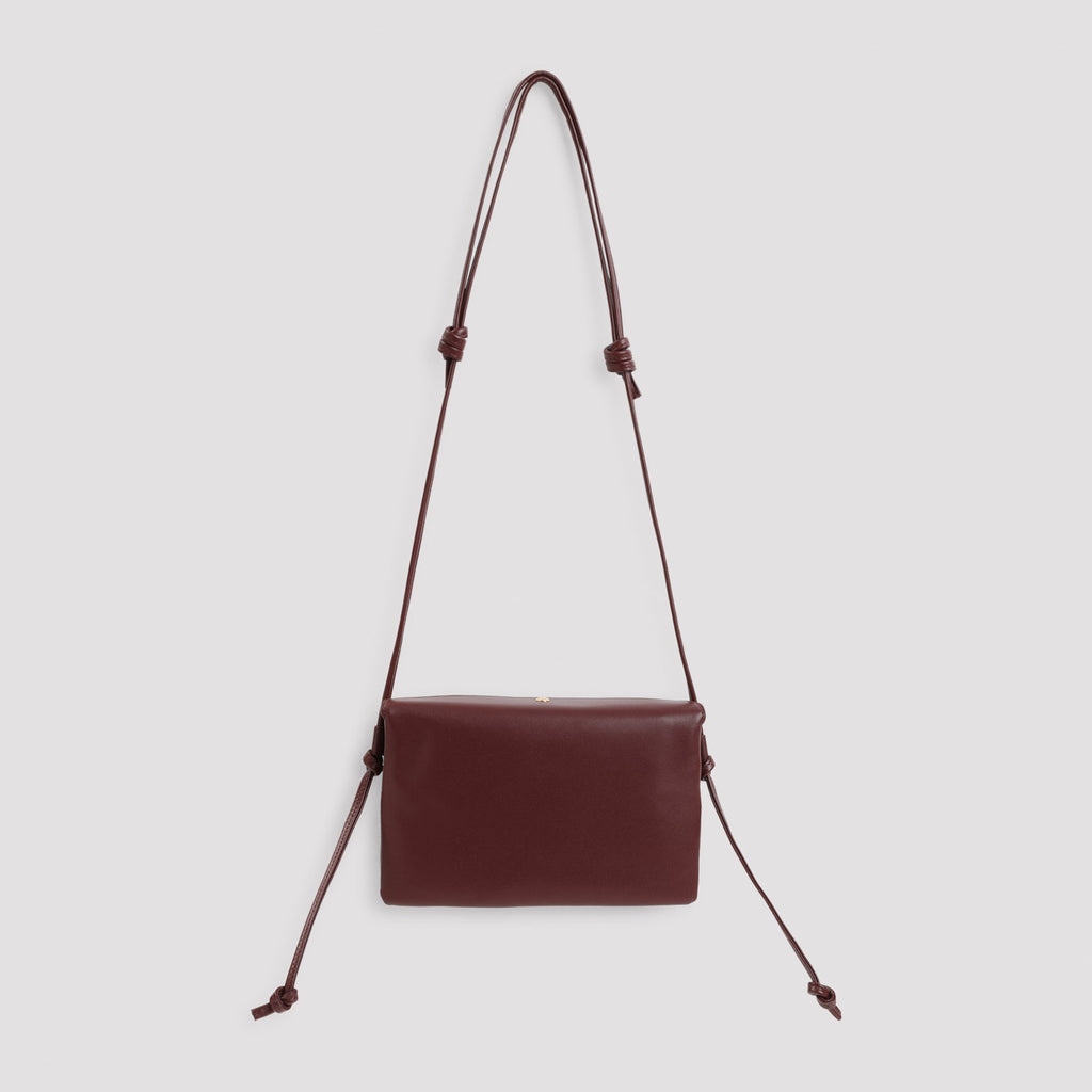 Celine Women Burgundy Celine Trio Shoulder Bag