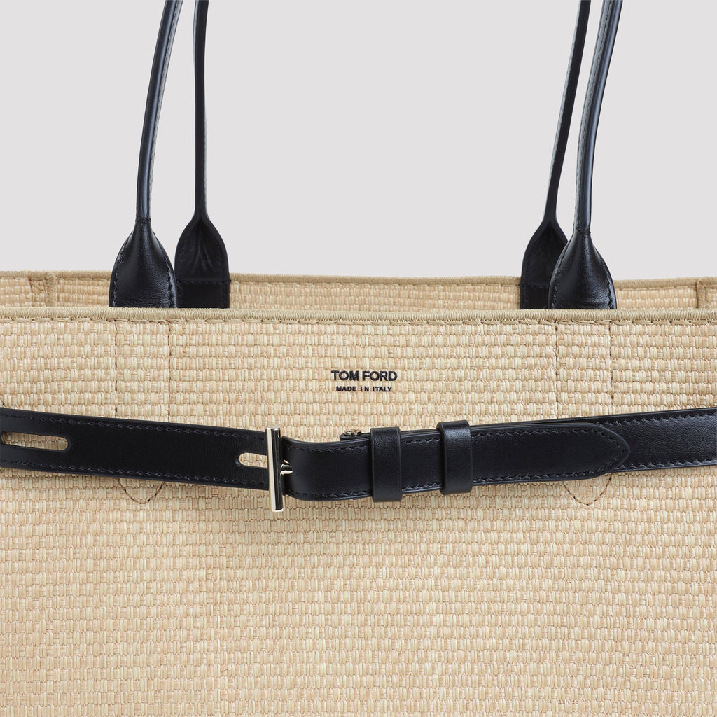 Raffia Smooth Calf Medium Tote Women