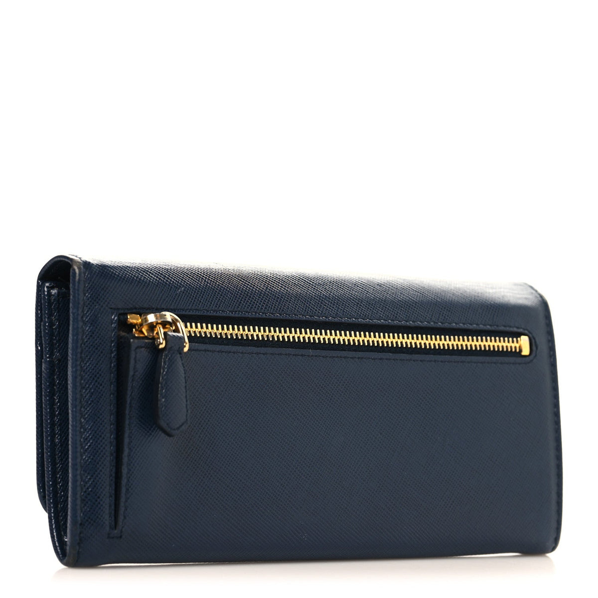 Saffiano Metal Continental Flap Travel Wallet Bluette