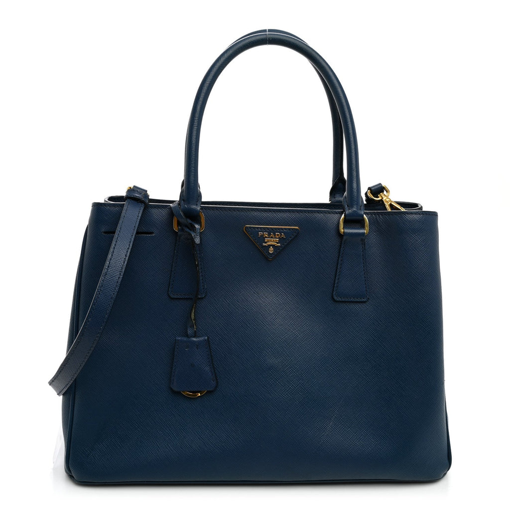 Saffiano Medium Galleria Double Zip Tote Cobalto