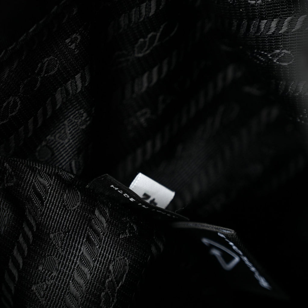 Saffiano Tessuto Re-Nylon Vela Bucket Wristlet Black