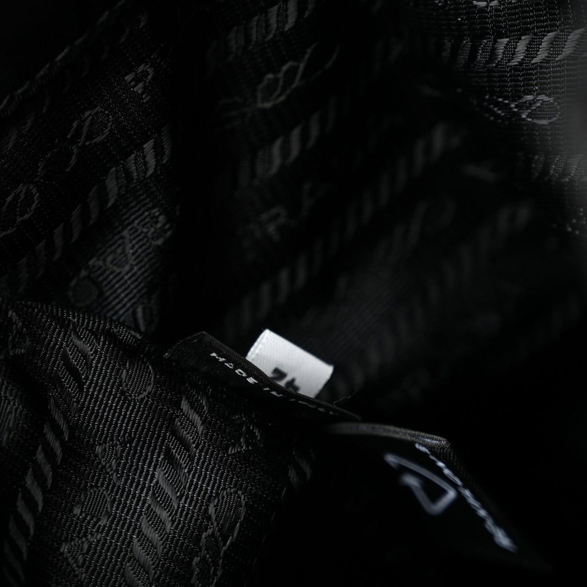 Saffiano Tessuto Re-Nylon Vela Bucket Wristlet Black