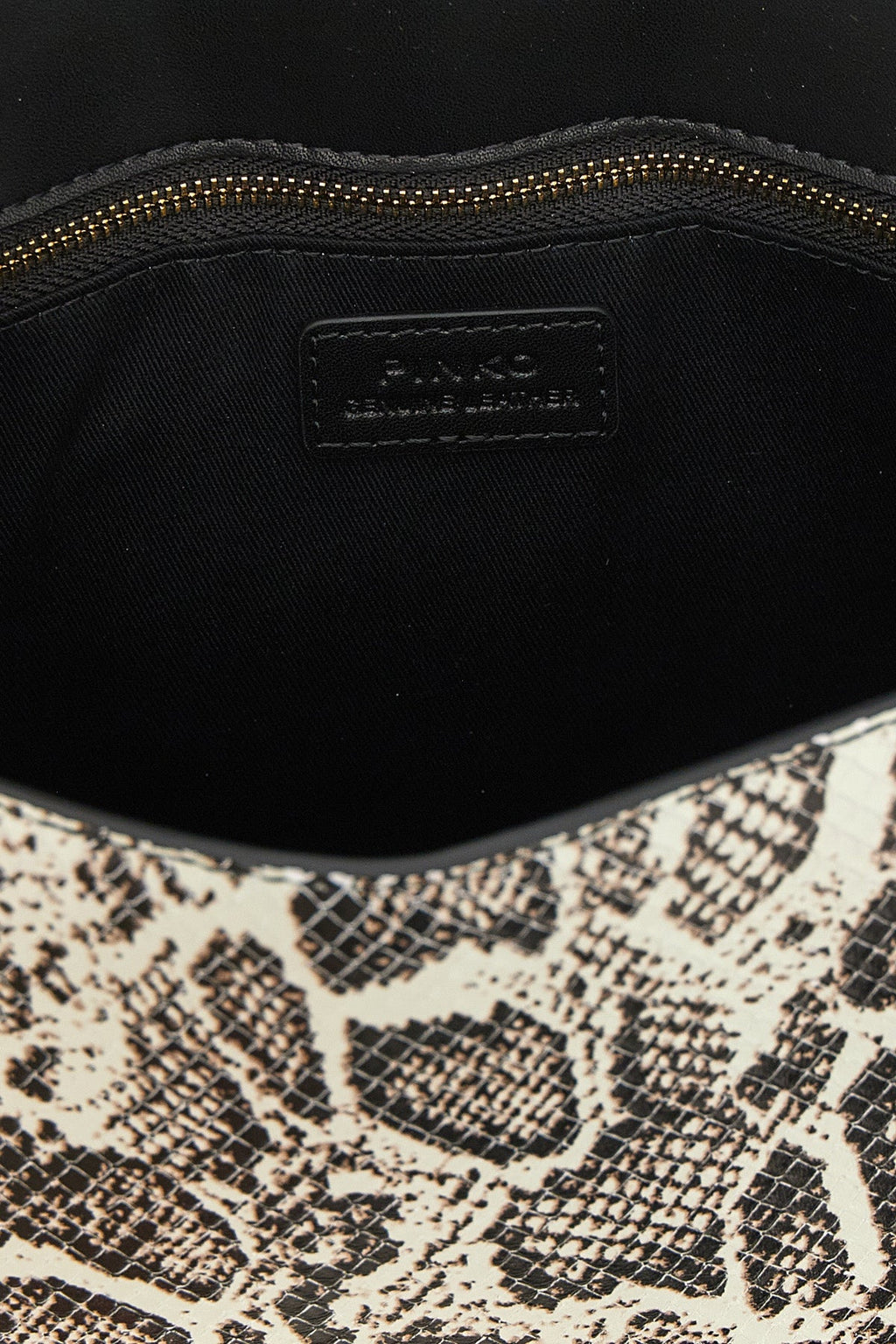 PINKO Love Bag Top-Handle with Python Print and Love Birds Buckle
