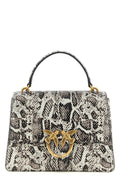 PINKO Love Bag Top-Handle with Python Print and Love Birds Buckle