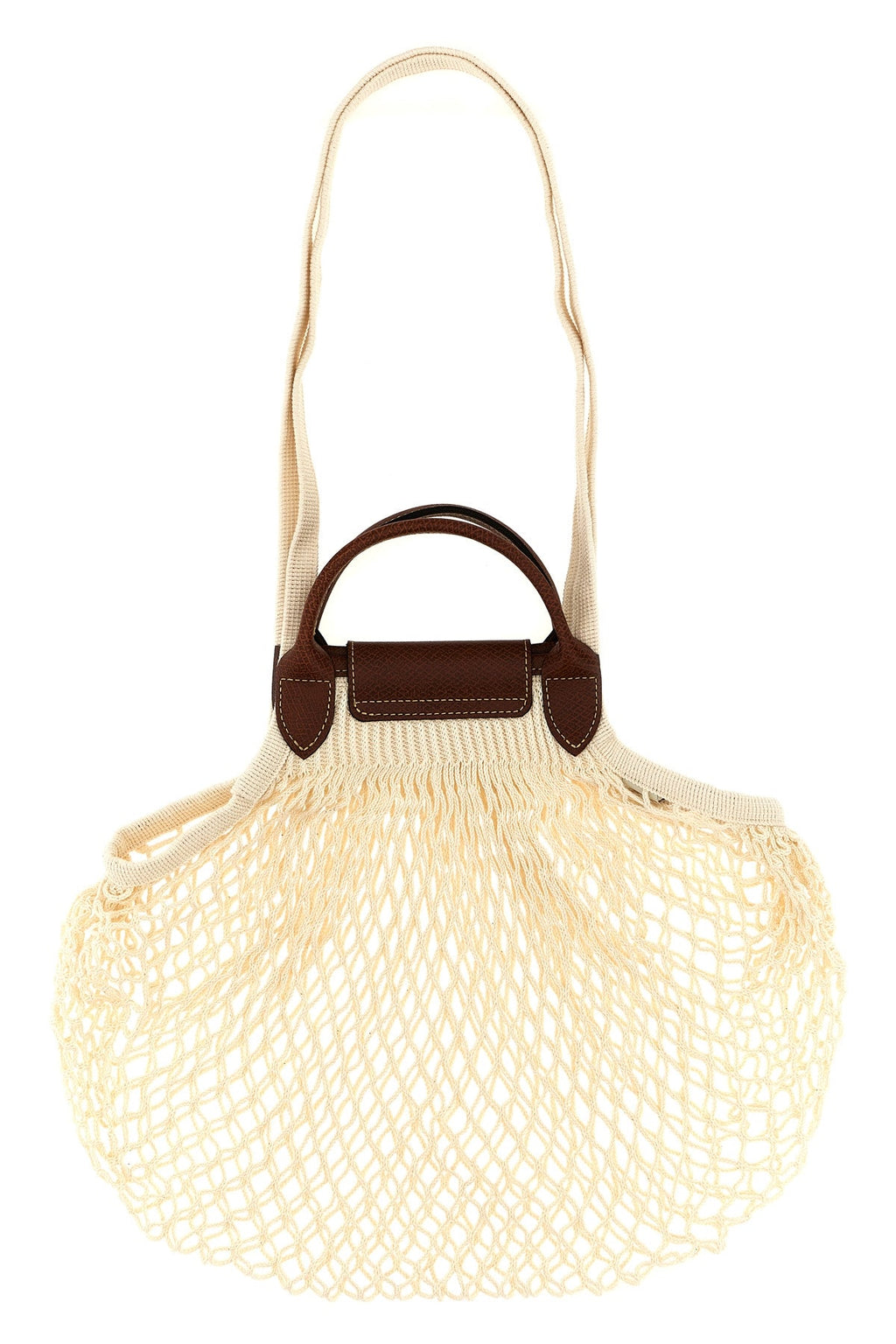 LONGCHAMP Mesh shoulder bag with leather trims