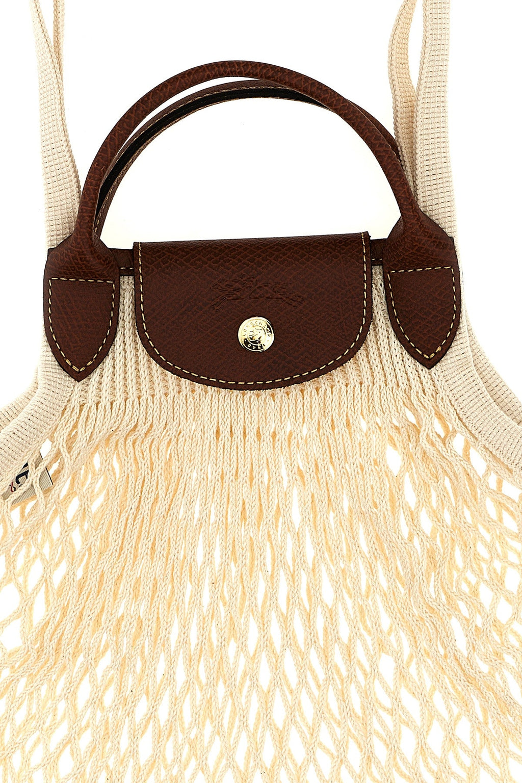 LONGCHAMP Mesh shoulder bag with leather trims