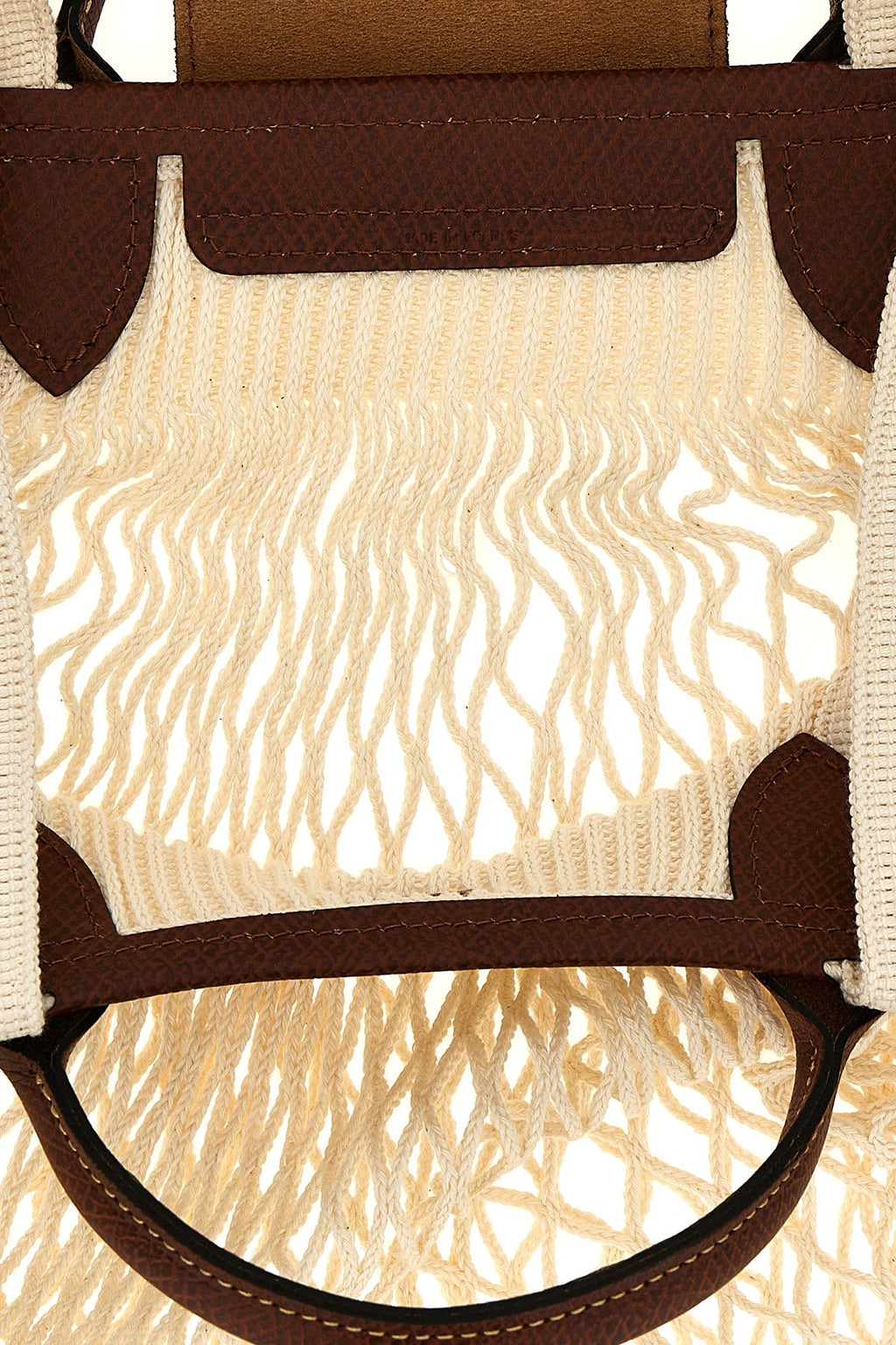 LONGCHAMP Mesh shoulder bag with leather trims