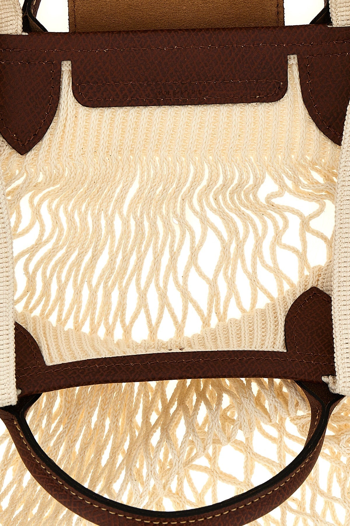 LONGCHAMP Mesh shoulder bag with leather trims