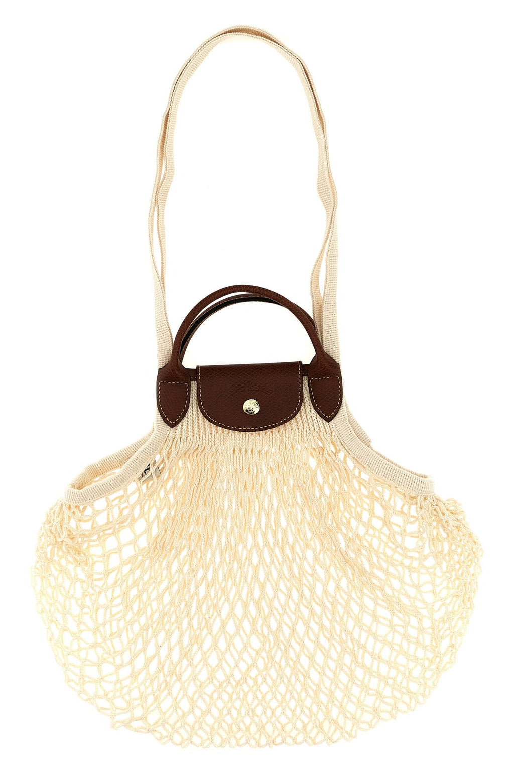 LONGCHAMP Mesh shoulder bag with leather trims