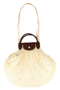 LONGCHAMP Mesh shoulder bag with leather trims