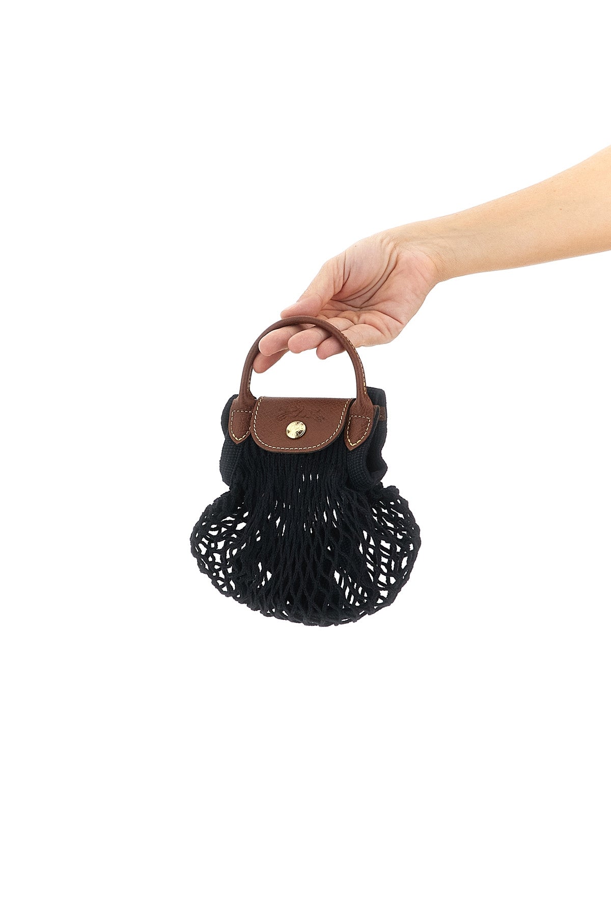 Longchamp Crossbody Bag with Woven Net Design