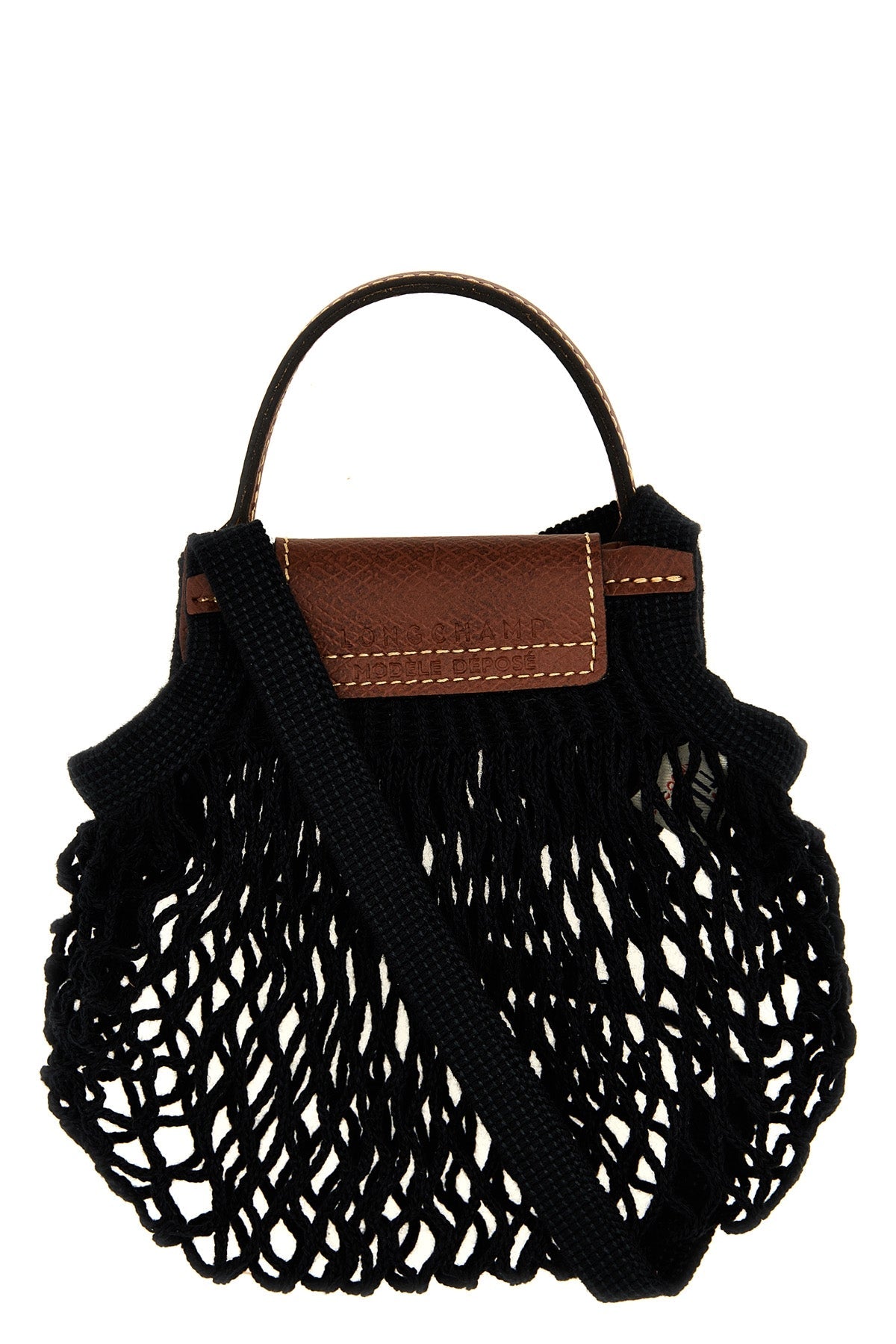 Longchamp Crossbody Bag with Woven Net Design