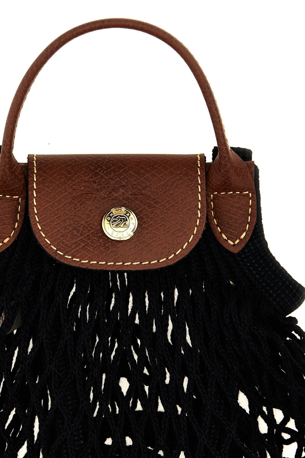 Longchamp Crossbody Bag with Woven Net Design