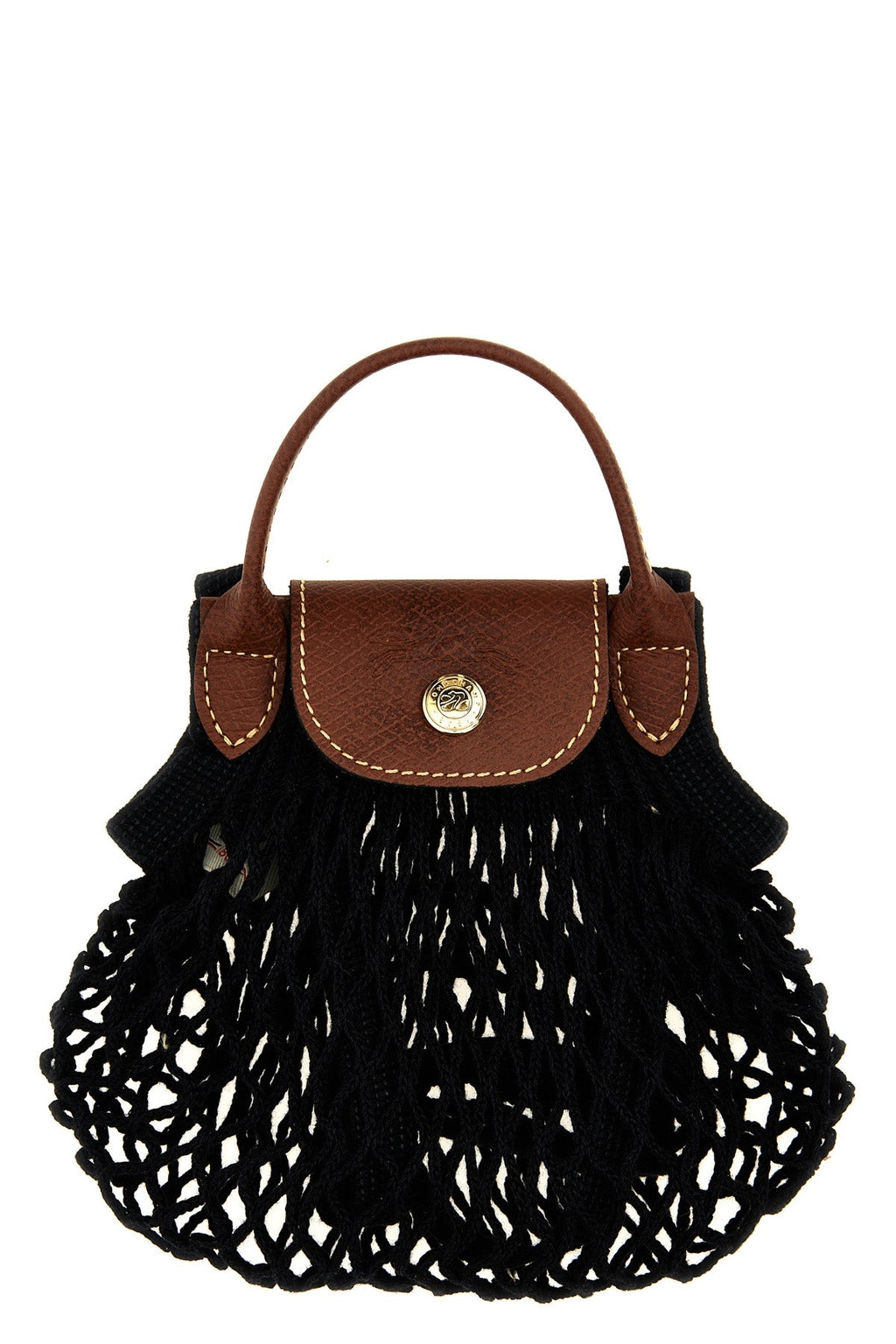 Longchamp Crossbody Bag with Woven Net Design