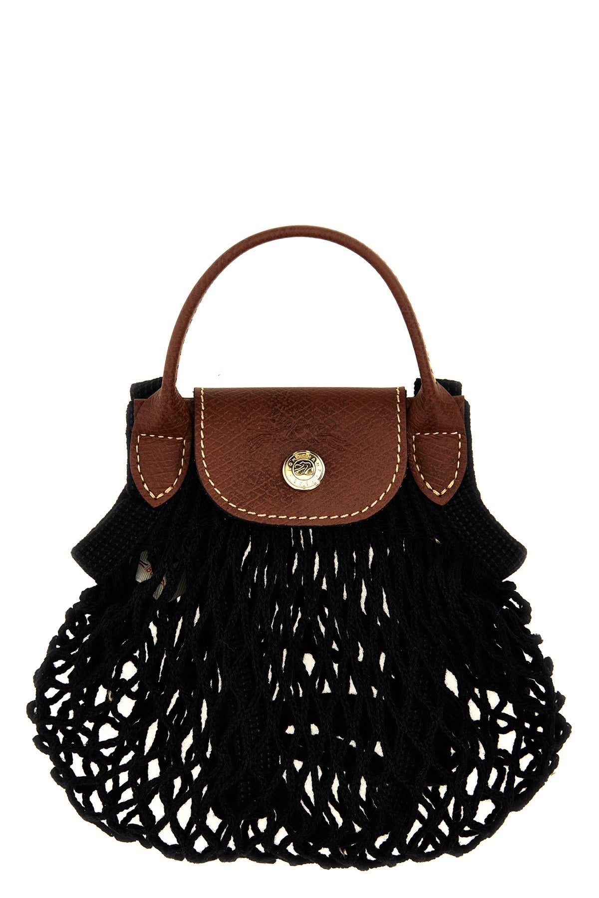 Longchamp Crossbody Bag with Woven Net Design