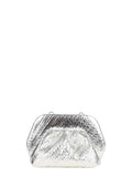 Themoire Women Bios Small Soft Clutch In Silver Laminated Hemp