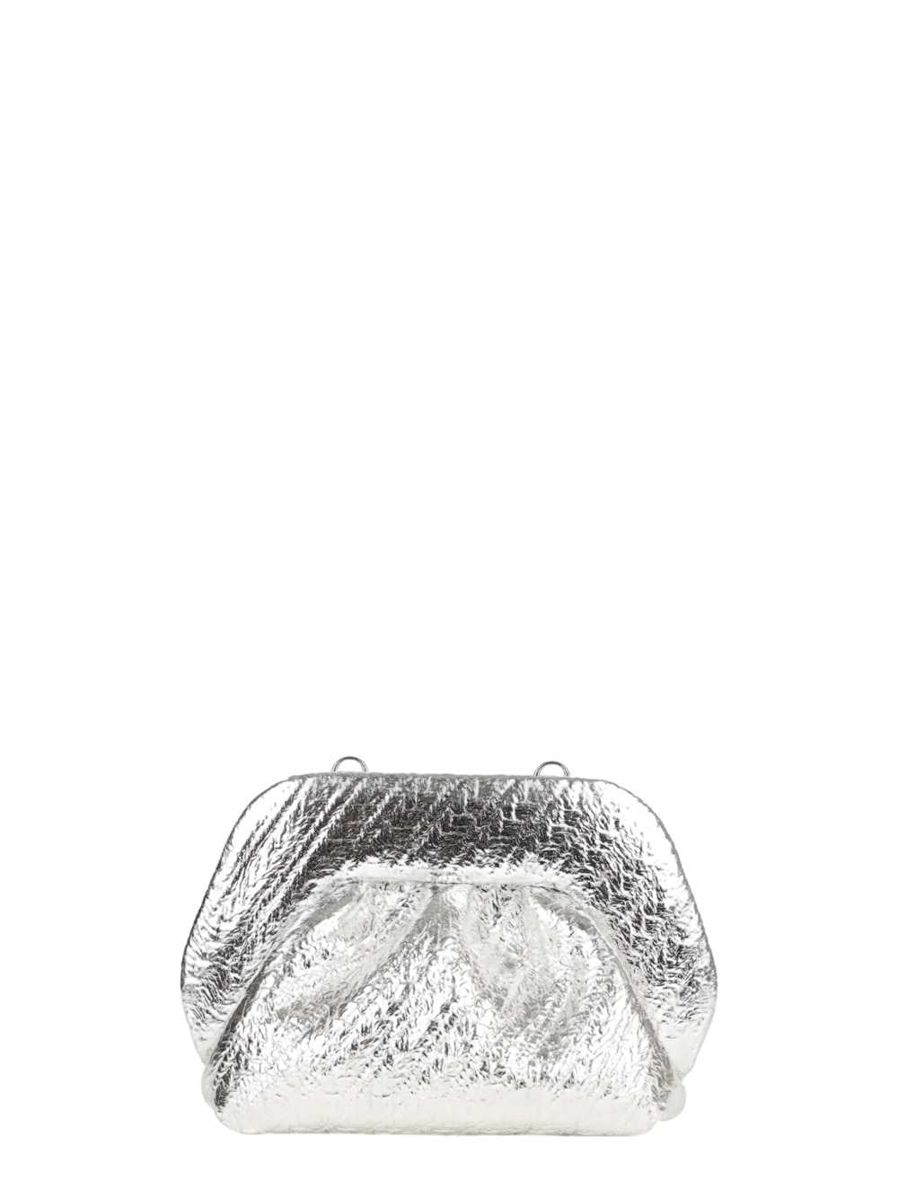 Themoire Women Bios Small Soft Clutch In Silver Laminated Hemp