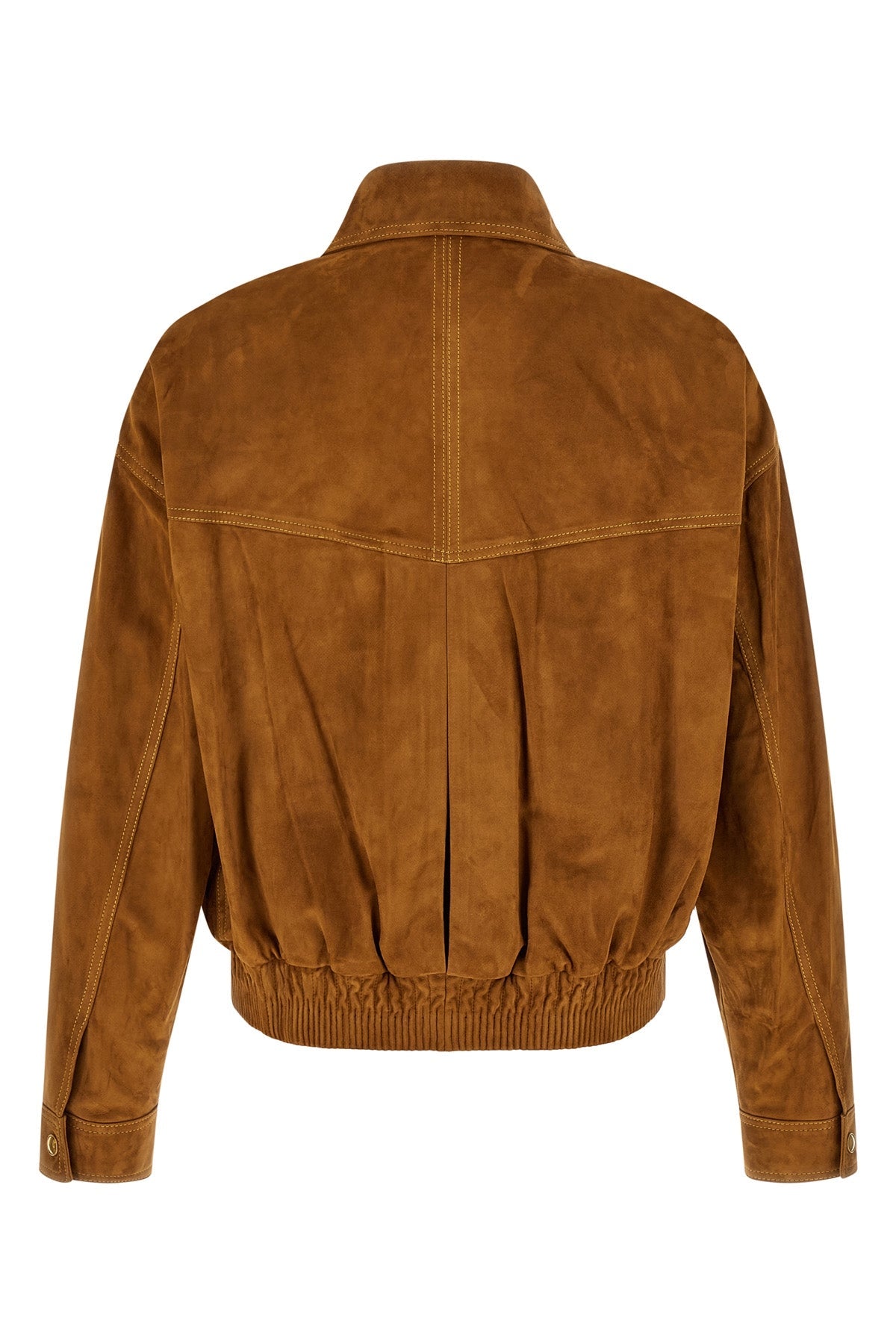 VERSACE Suede Leather Blouson With Medusa Buttons
