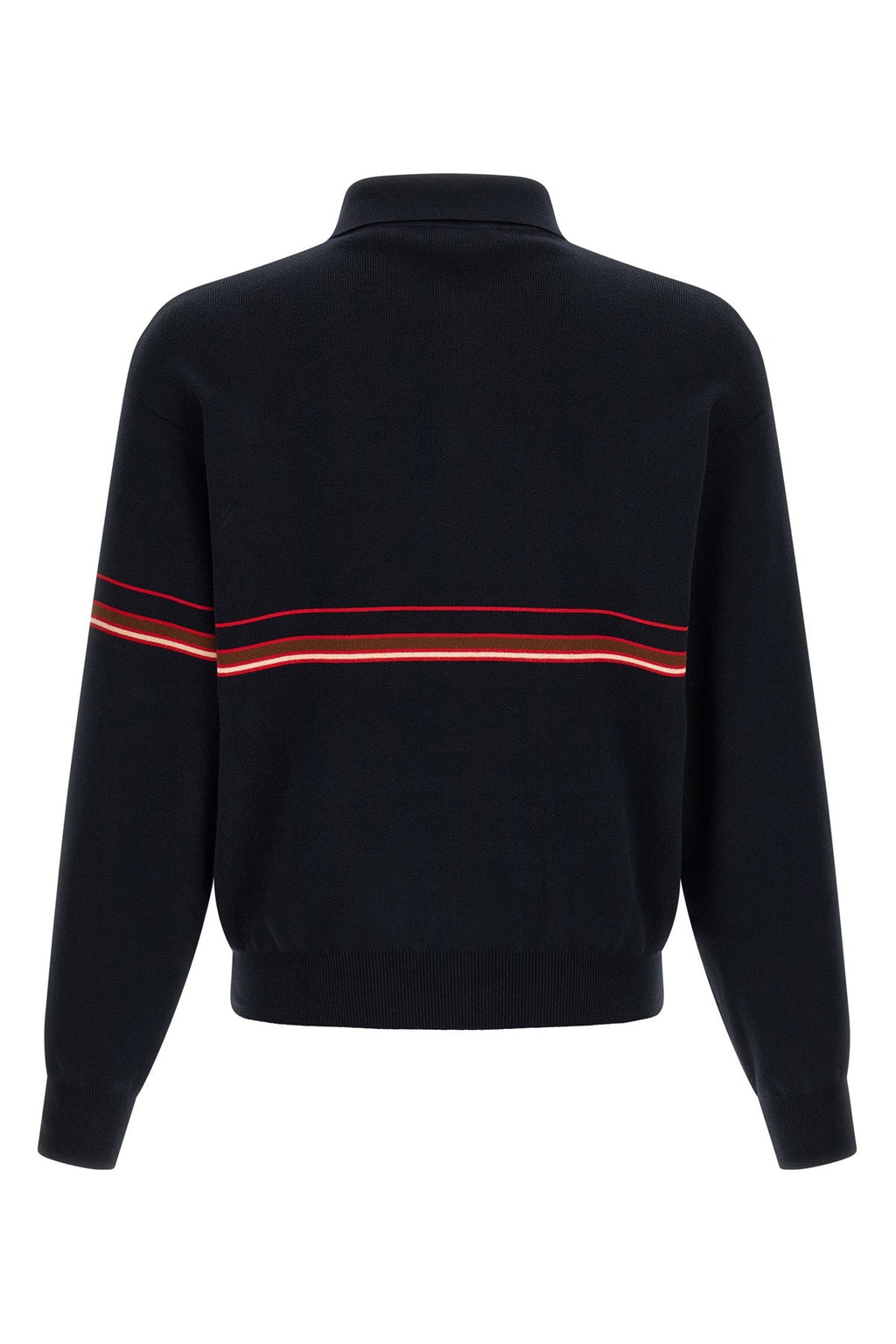Versace Long-sleeved polo shirt with intarsia stripes