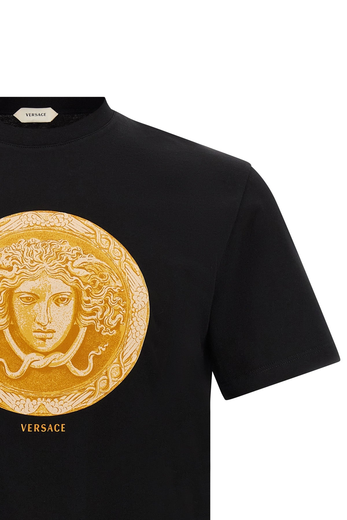 VERSACE T-Shirt - Gold Medusa Coin Print