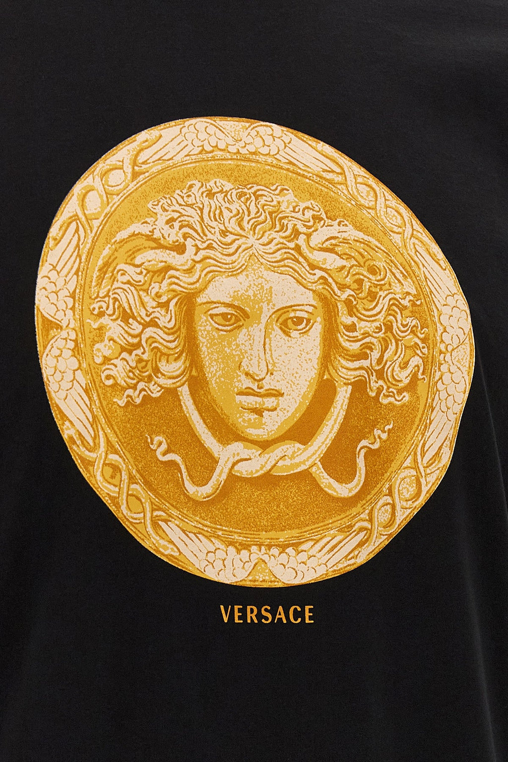 VERSACE T-Shirt - Gold Medusa Coin Print