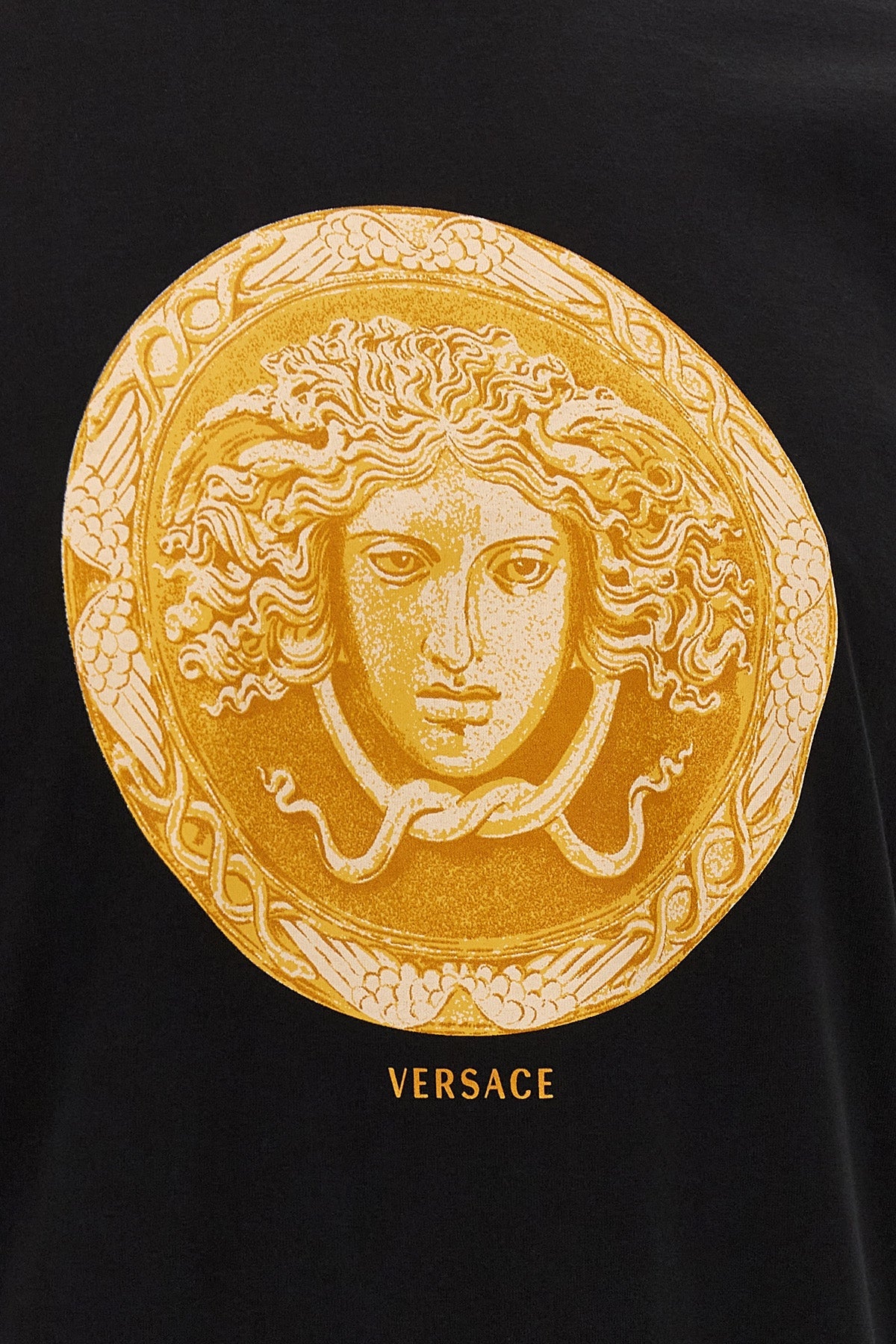 VERSACE T-Shirt - Gold Medusa Coin Print