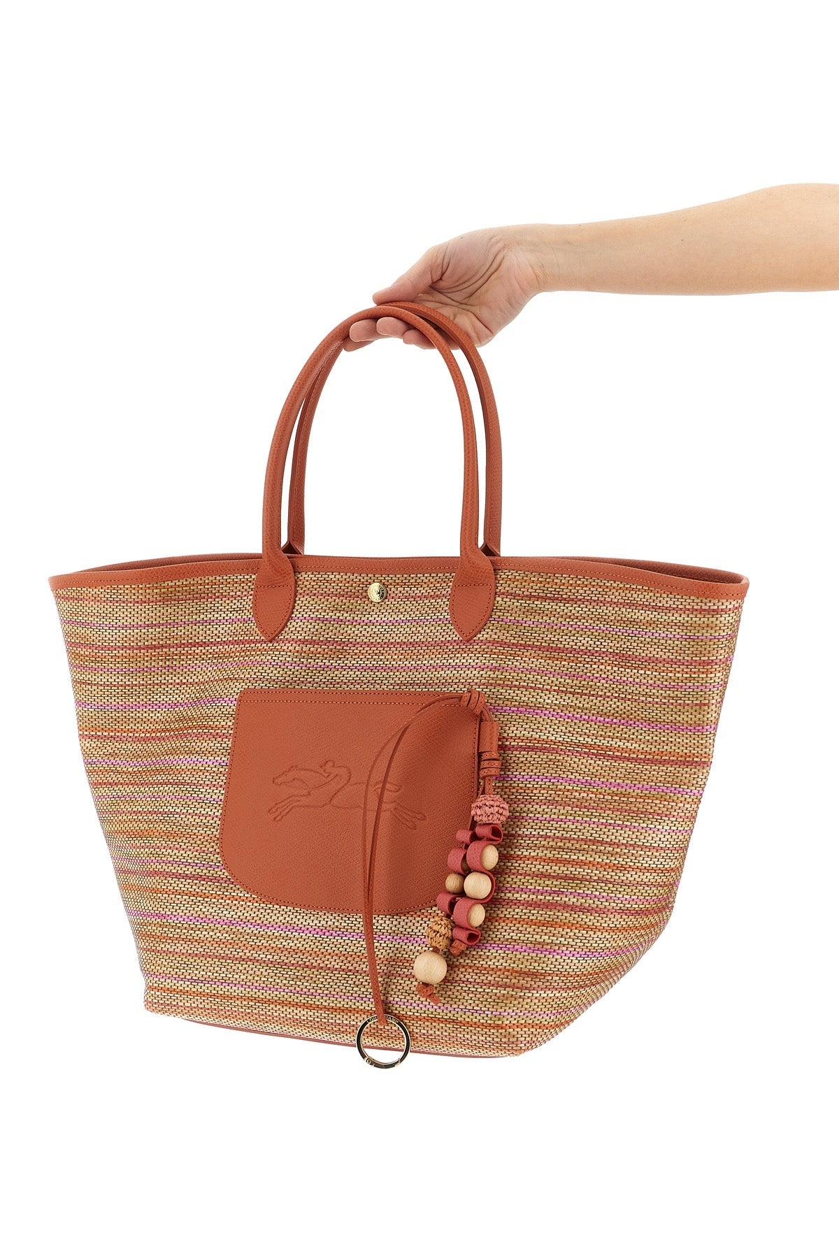 Longchamp Shopping Bag Wooden Charm Detail