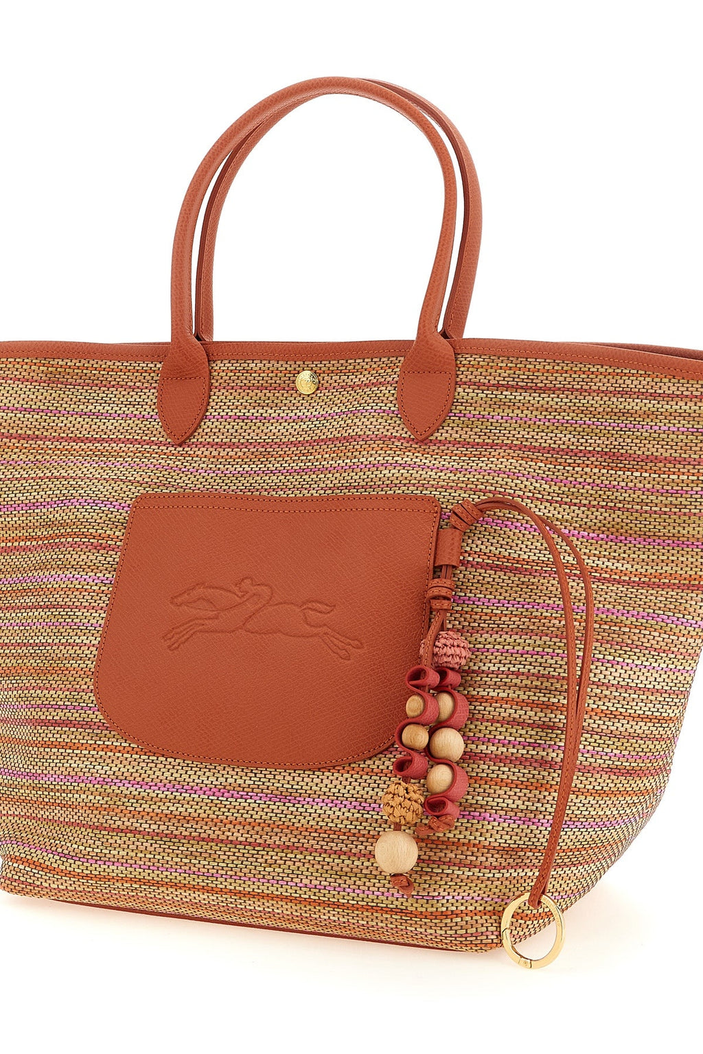 Longchamp Shopping Bag Wooden Charm Detail