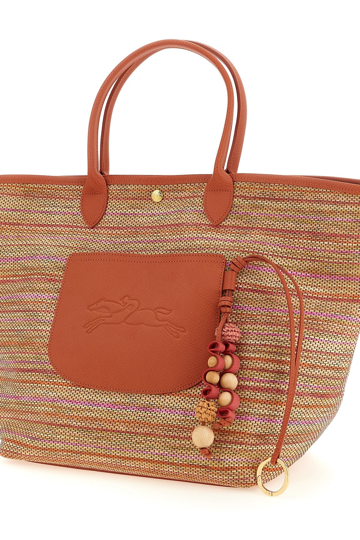 Longchamp Shopping Bag Wooden Charm Detail