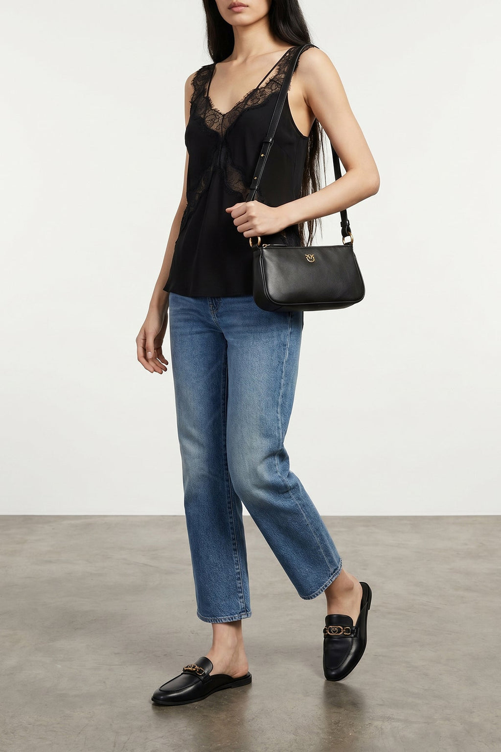 PINKO Shoulder Bag With Love Birds Plaque