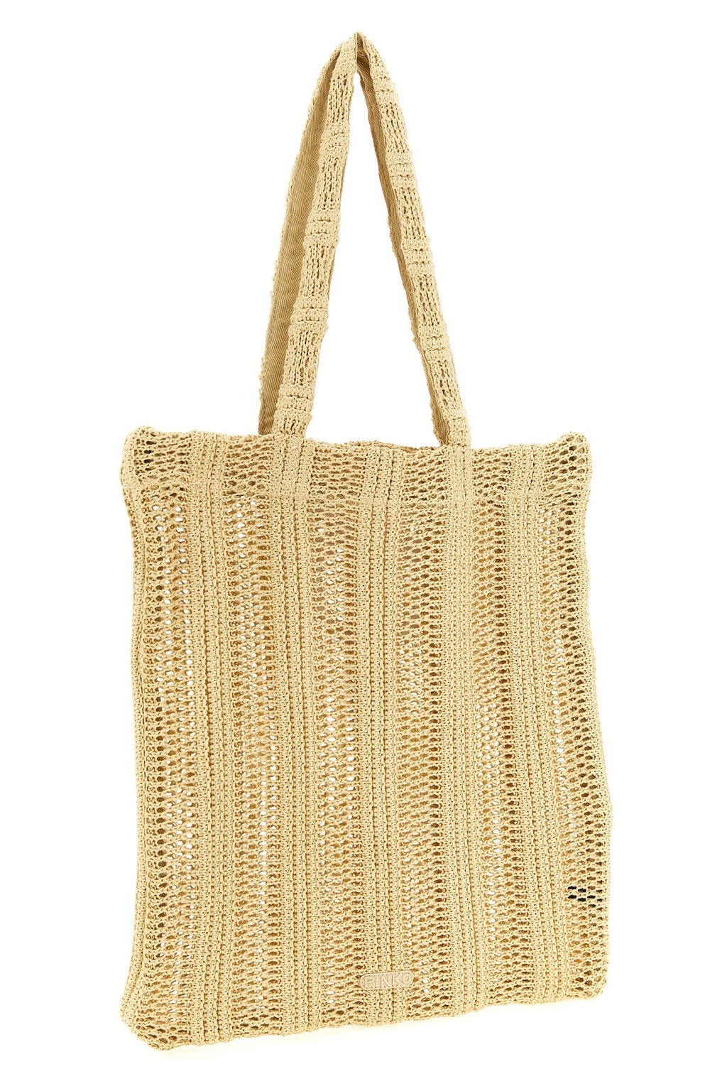 PINKO Raffia-Effect Tote Bag