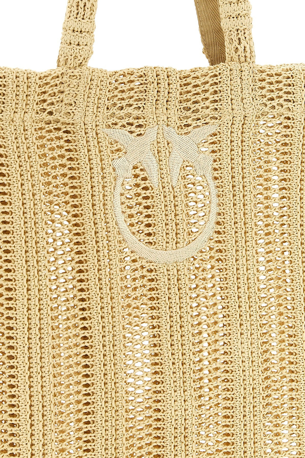 PINKO Raffia-Effect Tote Bag