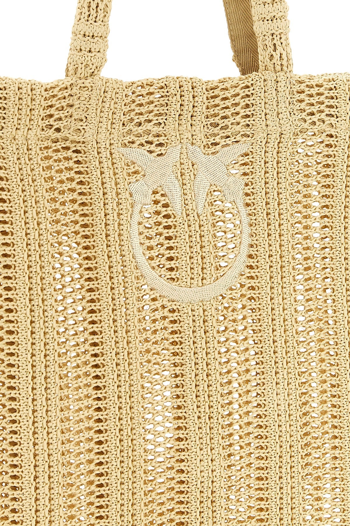 PINKO Raffia-Effect Tote Bag