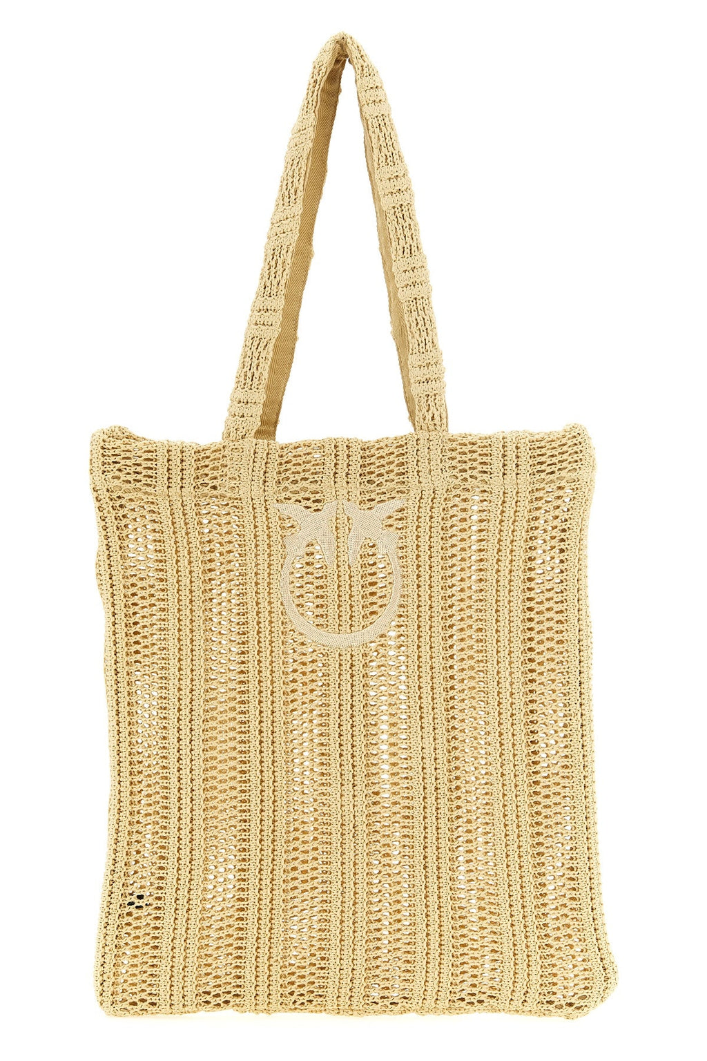 PINKO Raffia-Effect Tote Bag