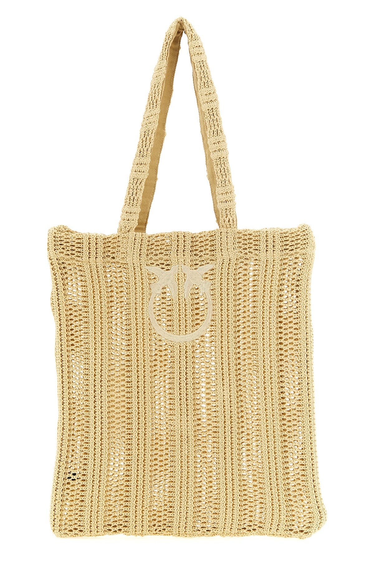 PINKO Raffia-Effect Tote Bag