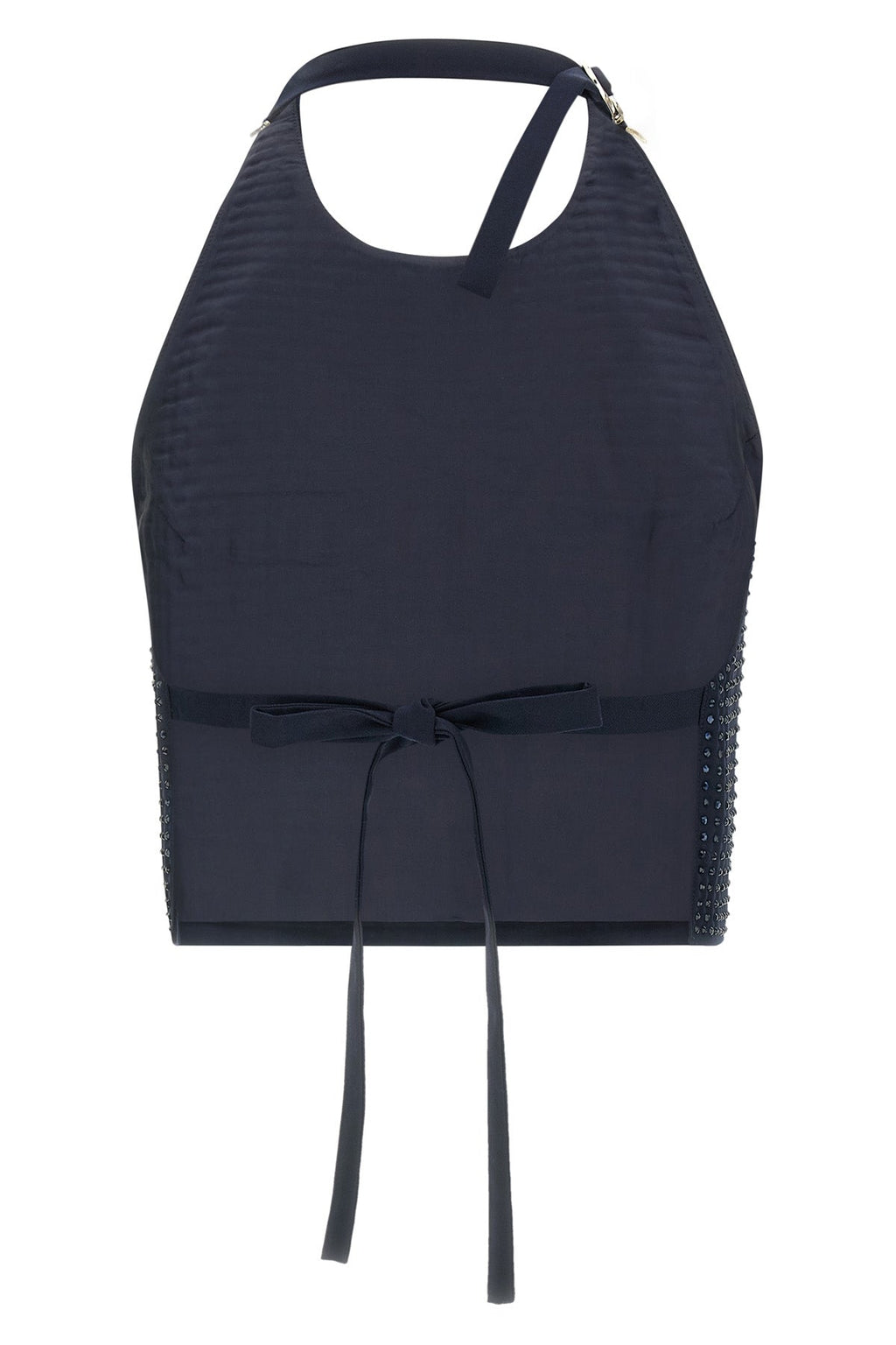 PINKO Halter top with strass embellishments