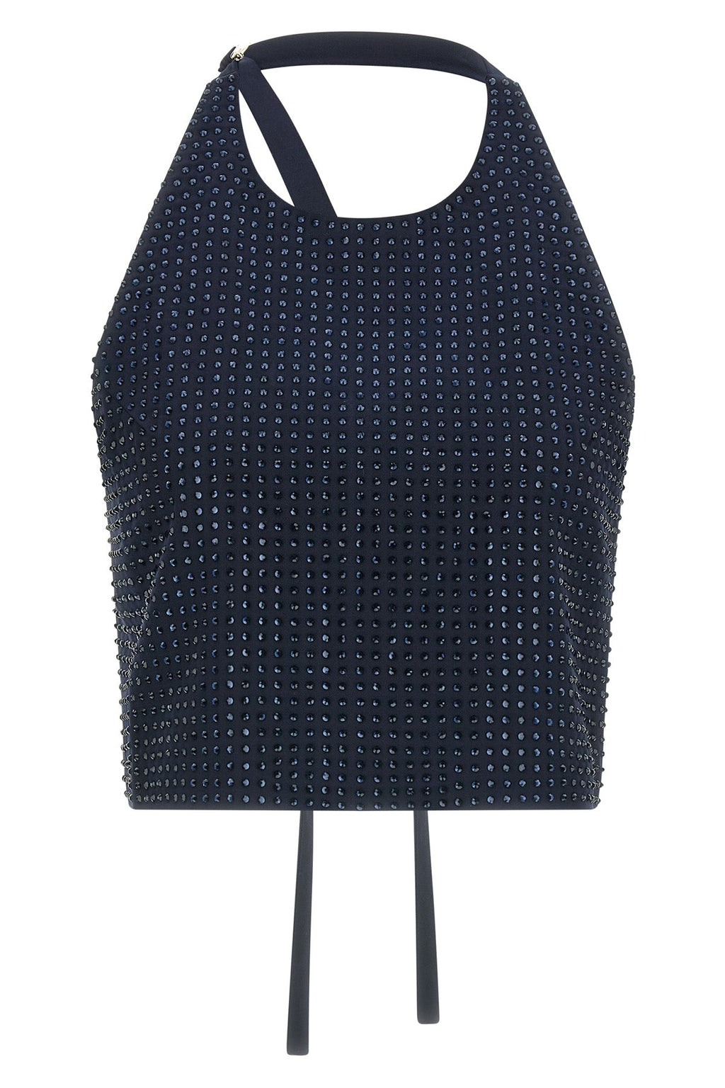 PINKO Halter top with strass embellishments