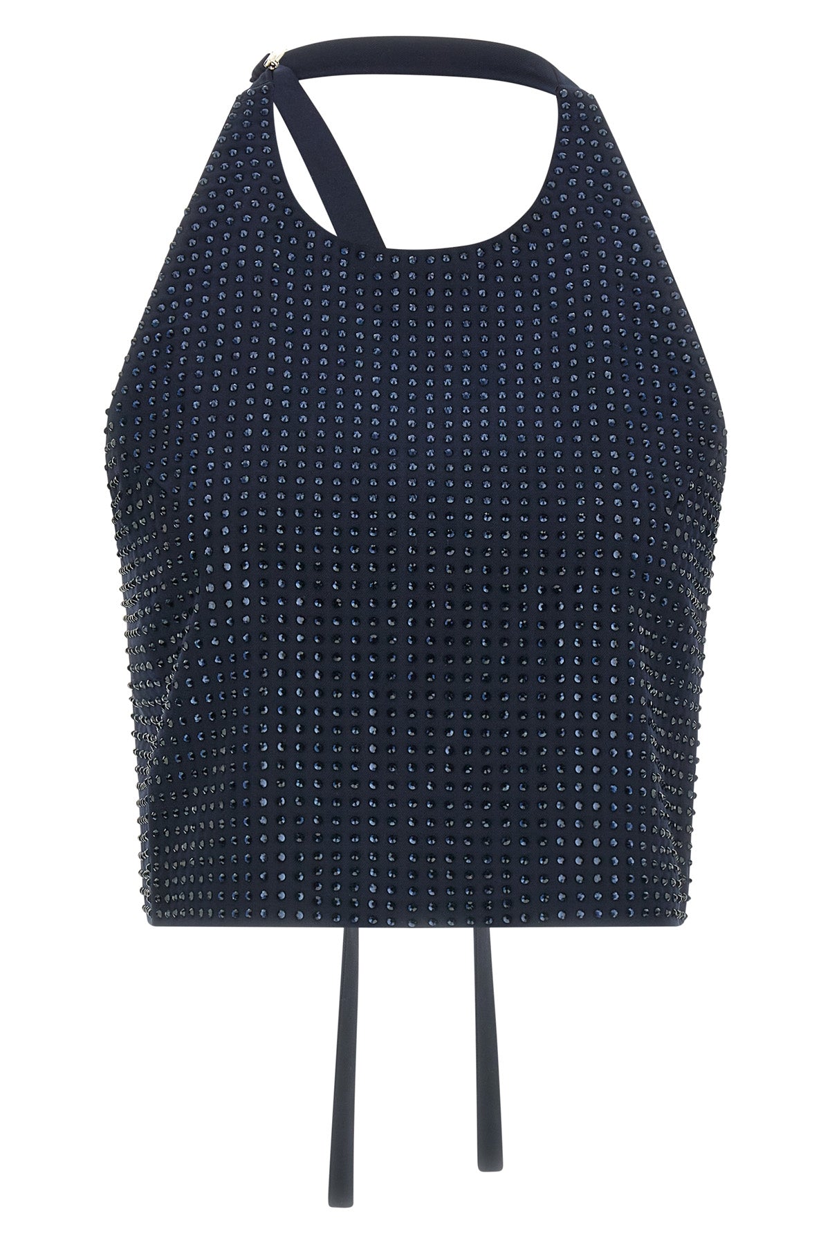 PINKO Halter top with strass embellishments