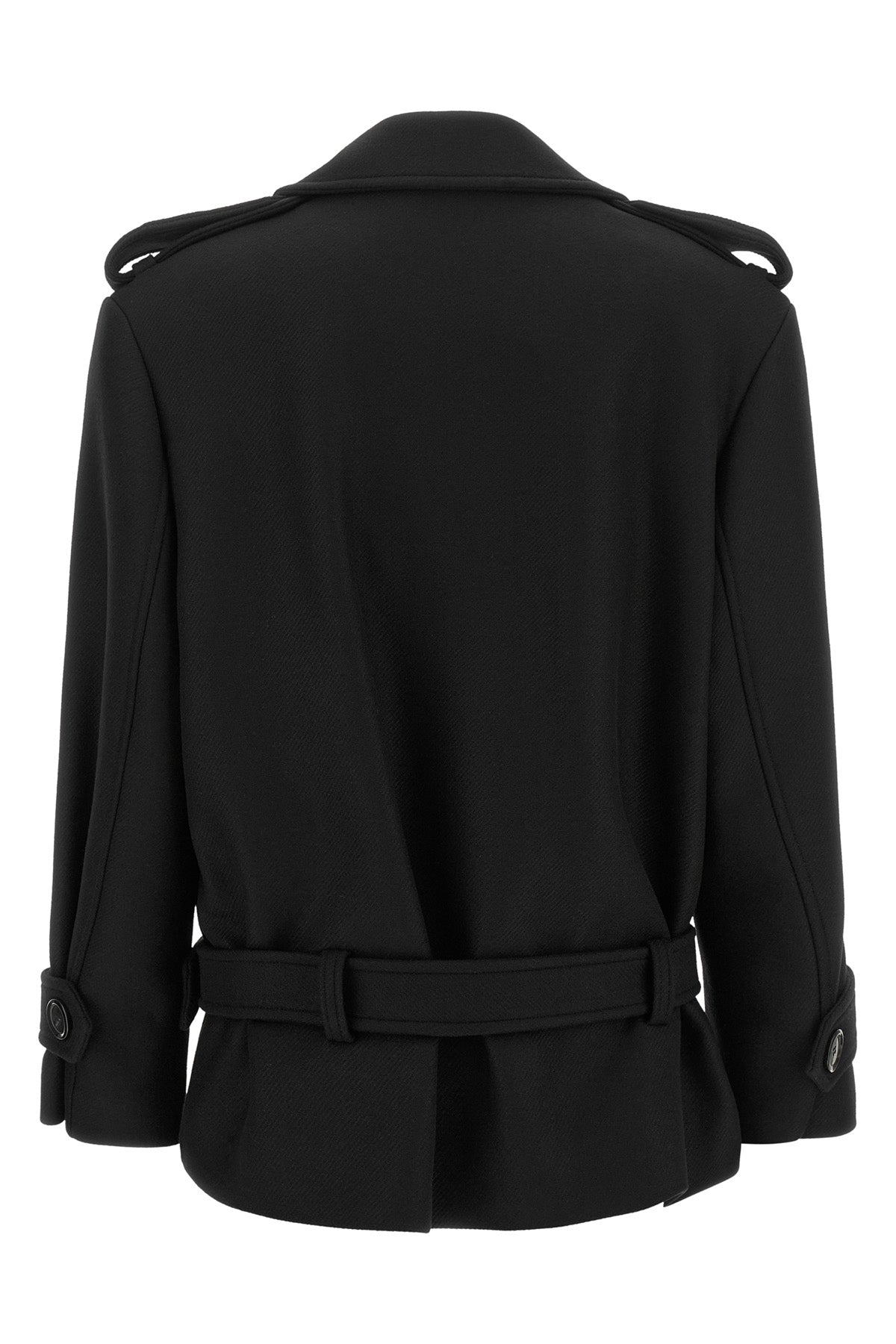 Double-breasted coat with belt