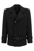 Double-breasted coat with belt